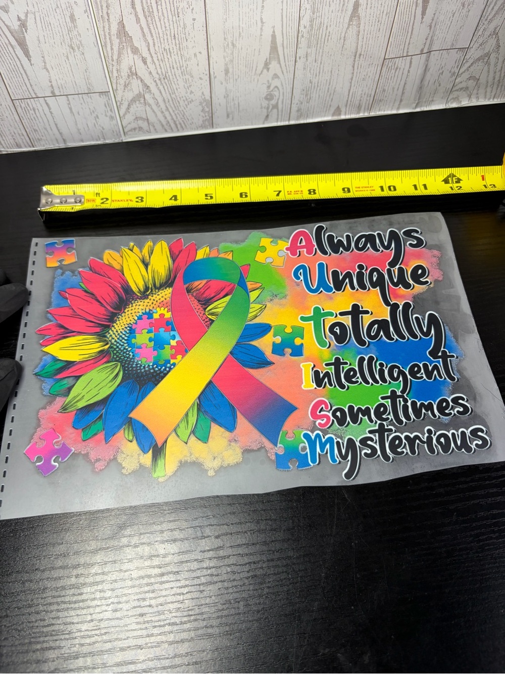 Autism Colorful Sunflower DTF TRANSFER SHEET (HOT PEEL)